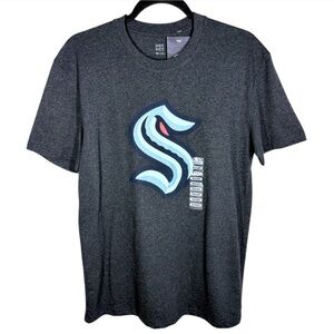 District Re Tee Seattle Kraken NHL Big Logo Hockey T-Shirt Size Small Gray